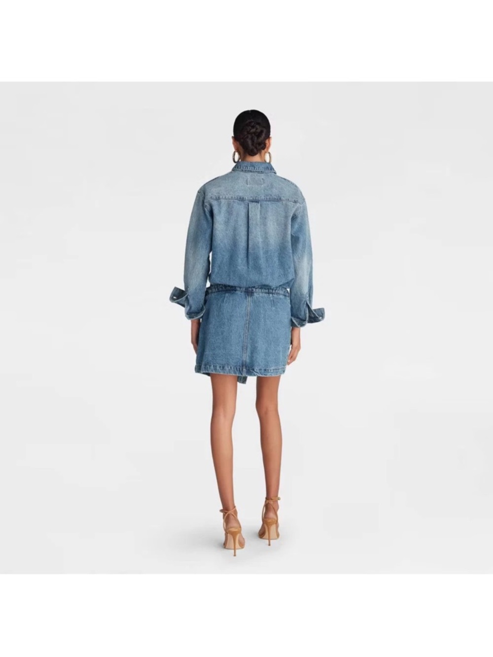 KBB by KAHLANA Women's Long Sleeve 'The Asymm Denim Dress' -